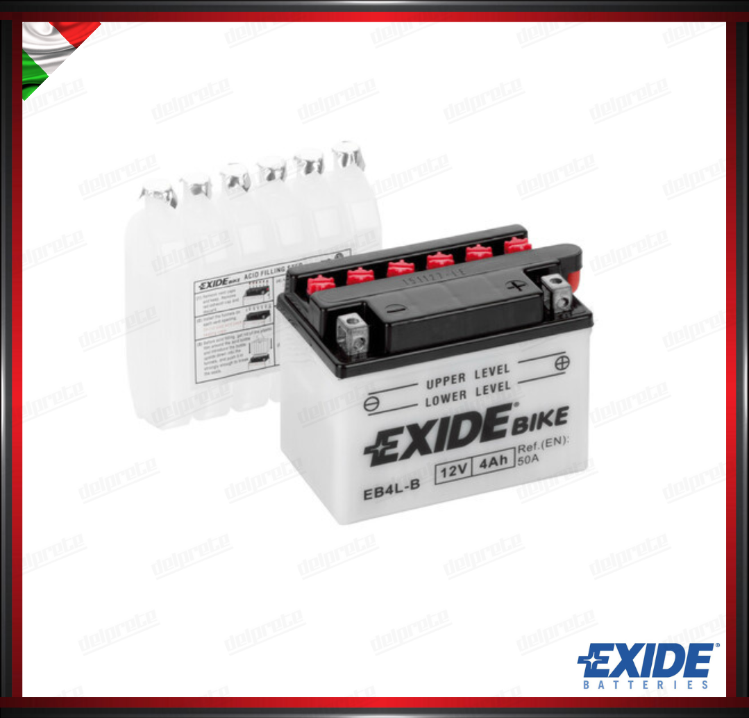 EXEB4LB BATTERIA MOTO SCOOTER - 4 Ah - 50 A EXIDE BIKE CONVENTIONAL 120x70x95 mm