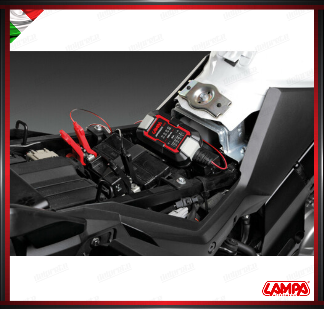 CARICATORE E MANTENITORE DI CARICA INTELLIGENTE 6/12V - 1A LAMPA AMPEROMATIC BIKE