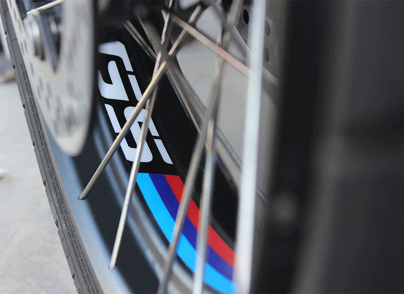 SET ADESIVI GRAFICHE CERCHI BMW R1200 GS 1250 ADVENTURE ANTIGRAFFIO - GRAFICA GS LOGO