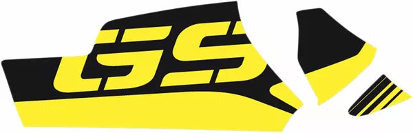 SET ADESIVI GRAFICHE BMW R1200 GS GSA R1250 CARDANO FORCELLONE - GRAFICA LOGO GS GIALLO