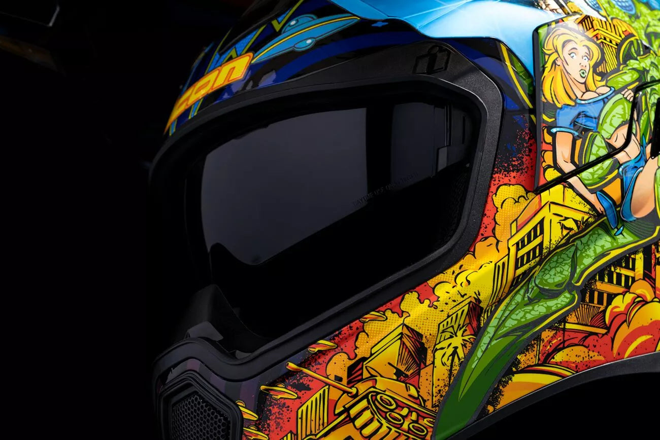 CASCO INTEGRALE - ICON AIRFLITE BUGOID BLITZ - OMOLOGATO ECE 2206