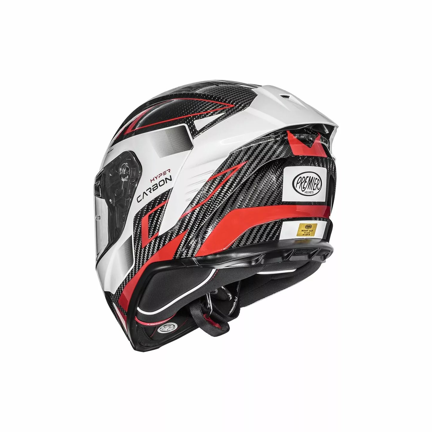 CASCO INTEGRALE - PREMIER HYPER CARBON - OMOLOGATO ECE 2206 BIANCO E ROSSO