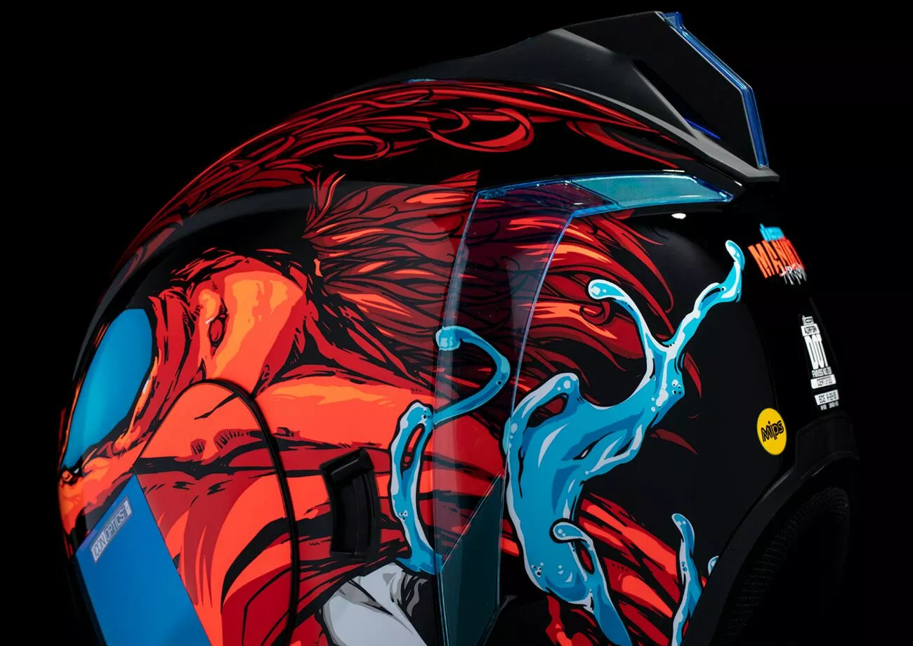 CASCO INTEGRALE - ICON AIRFORM MANIK'RR MIPS - OMOLOGATO ECE 2206 ROSSO AZZURRO