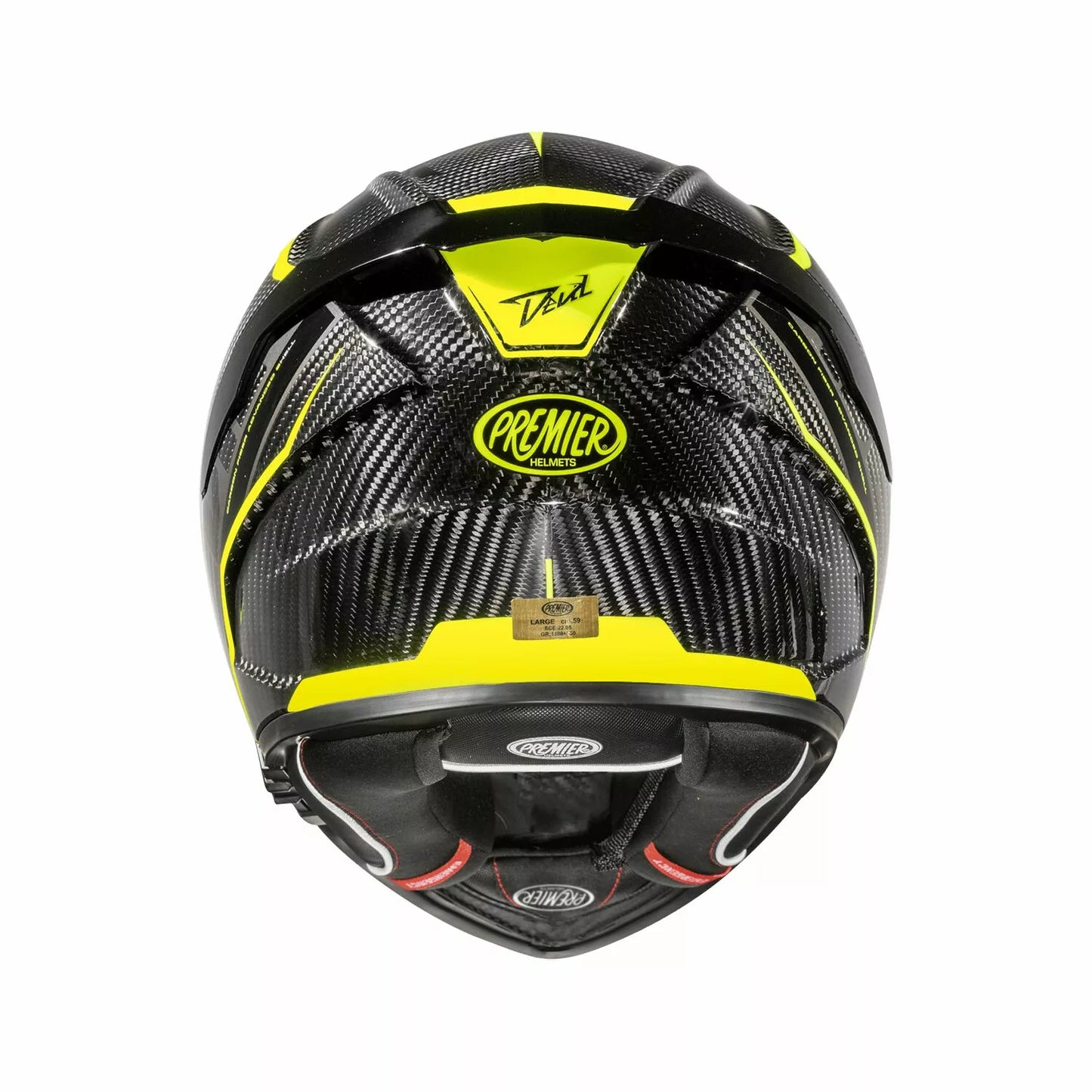 CASCO INTEGRALE - PREMIER DEVIL CARBON STY - OMOLOGATO ECE 2206 GIALLO