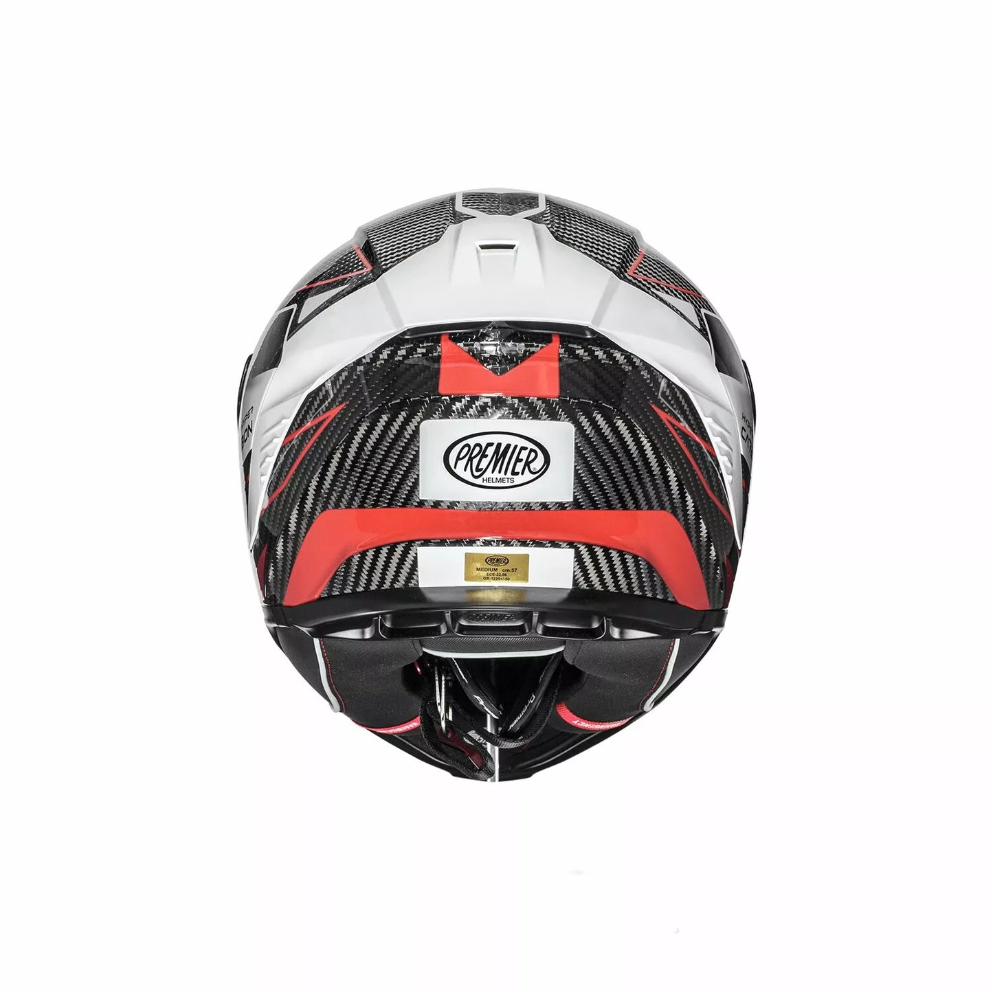 CASCO INTEGRALE - PREMIER HYPER CARBON - OMOLOGATO ECE 2206 BIANCO E ROSSO