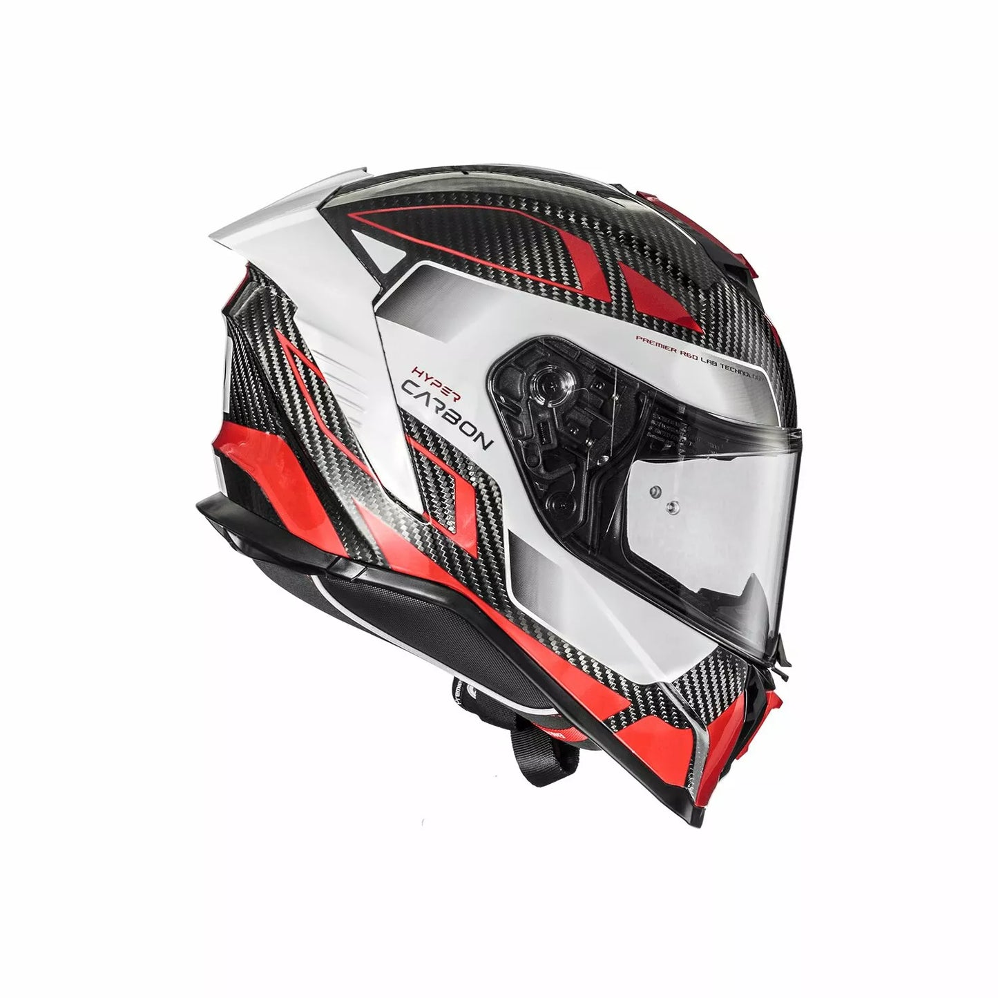 CASCO INTEGRALE - PREMIER HYPER CARBON - OMOLOGATO ECE 2206 BIANCO E ROSSO