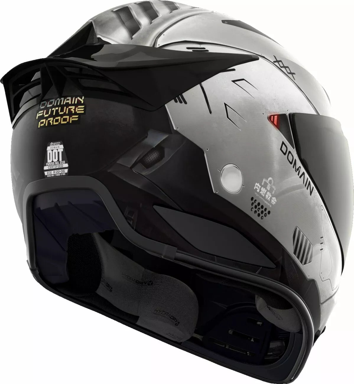 CASCO INTEGRALE - ICON DOMAIN FUTURE PROOF - OMOLOGATO ECE 2206 GRIGIO MET