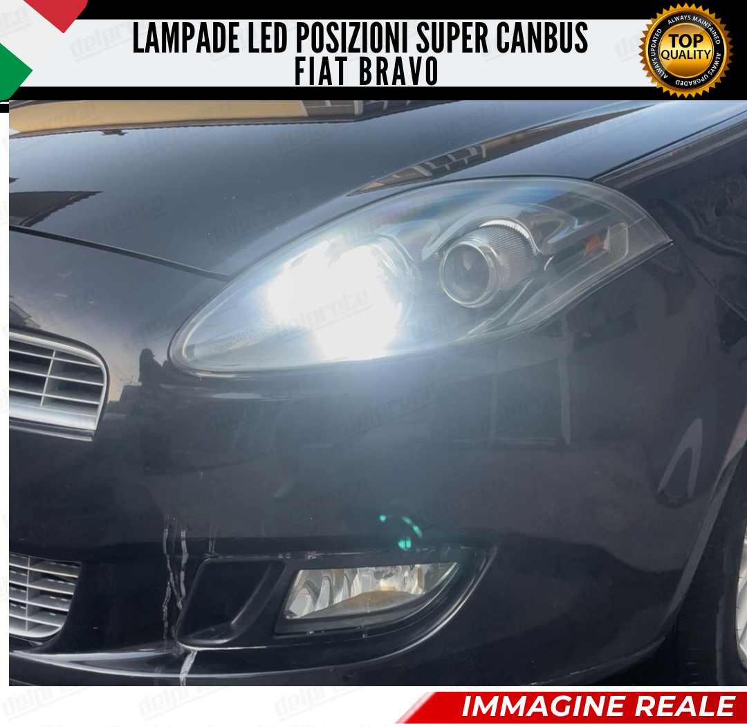 POSIZIONI LED FIAT BRAVO T-10 LED SUPER CANBUS REALE 100% NO ERROR PLUG/PLAY