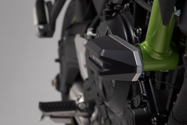 SW-MOTECH - KIT TAMPONI DI PROTEZIONE PER TELAIO NERO KAWASAKI Z650 (16-) / Z650RS (21-).