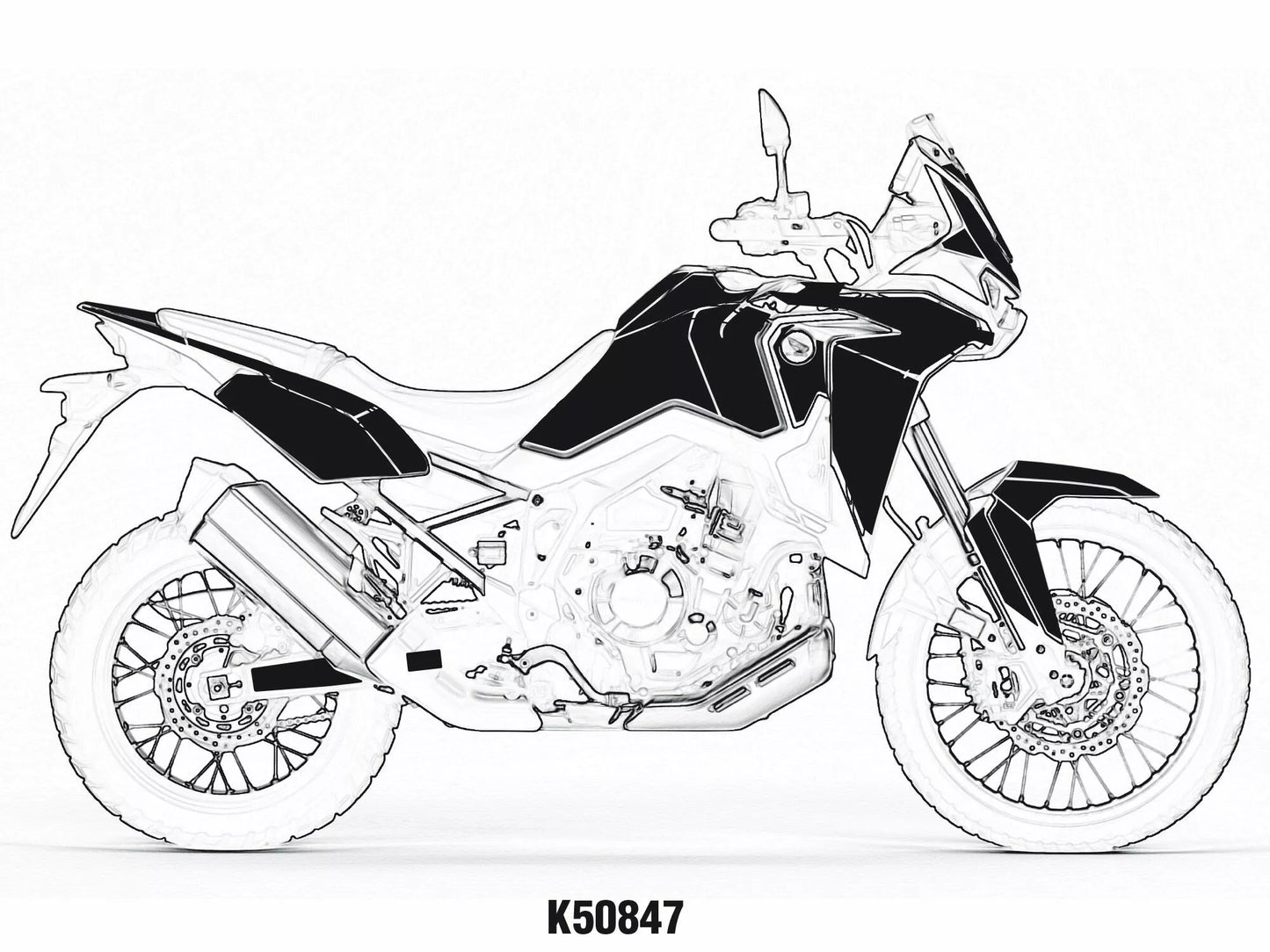 KIT ADESIVI GRAFICHE HONDA AFRICA TWIN CRF 1100 - GRAFICA KIRIAN MIRABET REPLICA