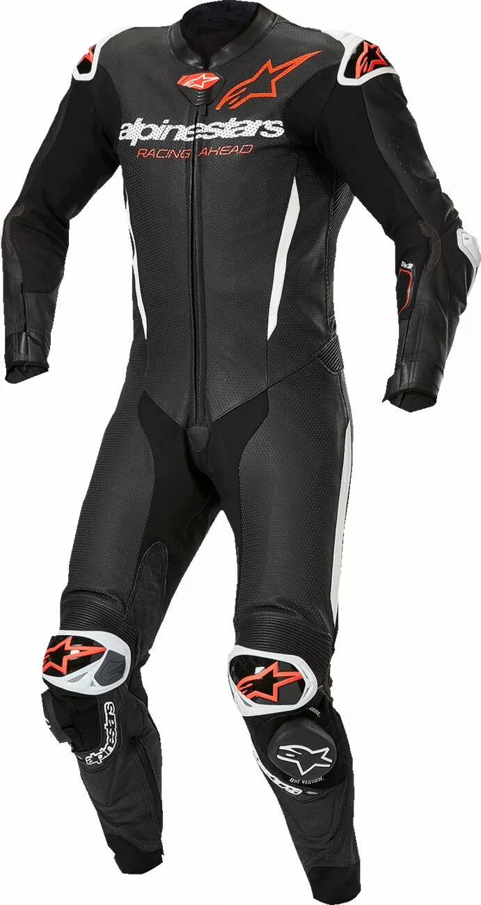 ALPINESTARS - TUTA IN PELLE GP-R7 - 1 PEZZO UOMO INTERA NERO BIANCO E ROSSO