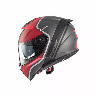 CASCO INTEGRALE - PREMIER DEVIL PH 17BM - OMOLOGATO ECE 2206 ROSSO E GRIGIO