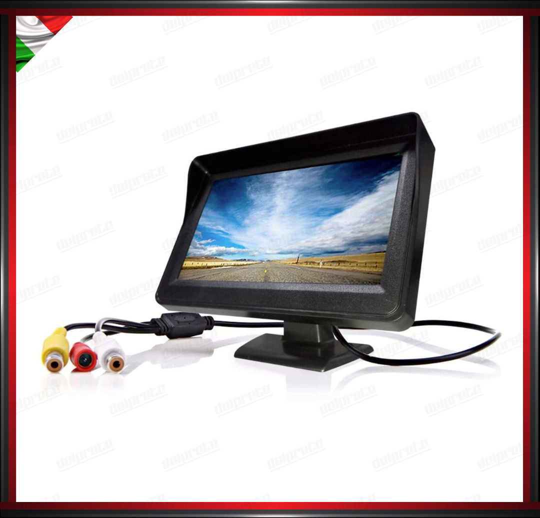 LED CAR MONITOR PER TELECAMERA AUTO CAMPER CAMION TFT-LED DA 4.3'' REGOLABILE