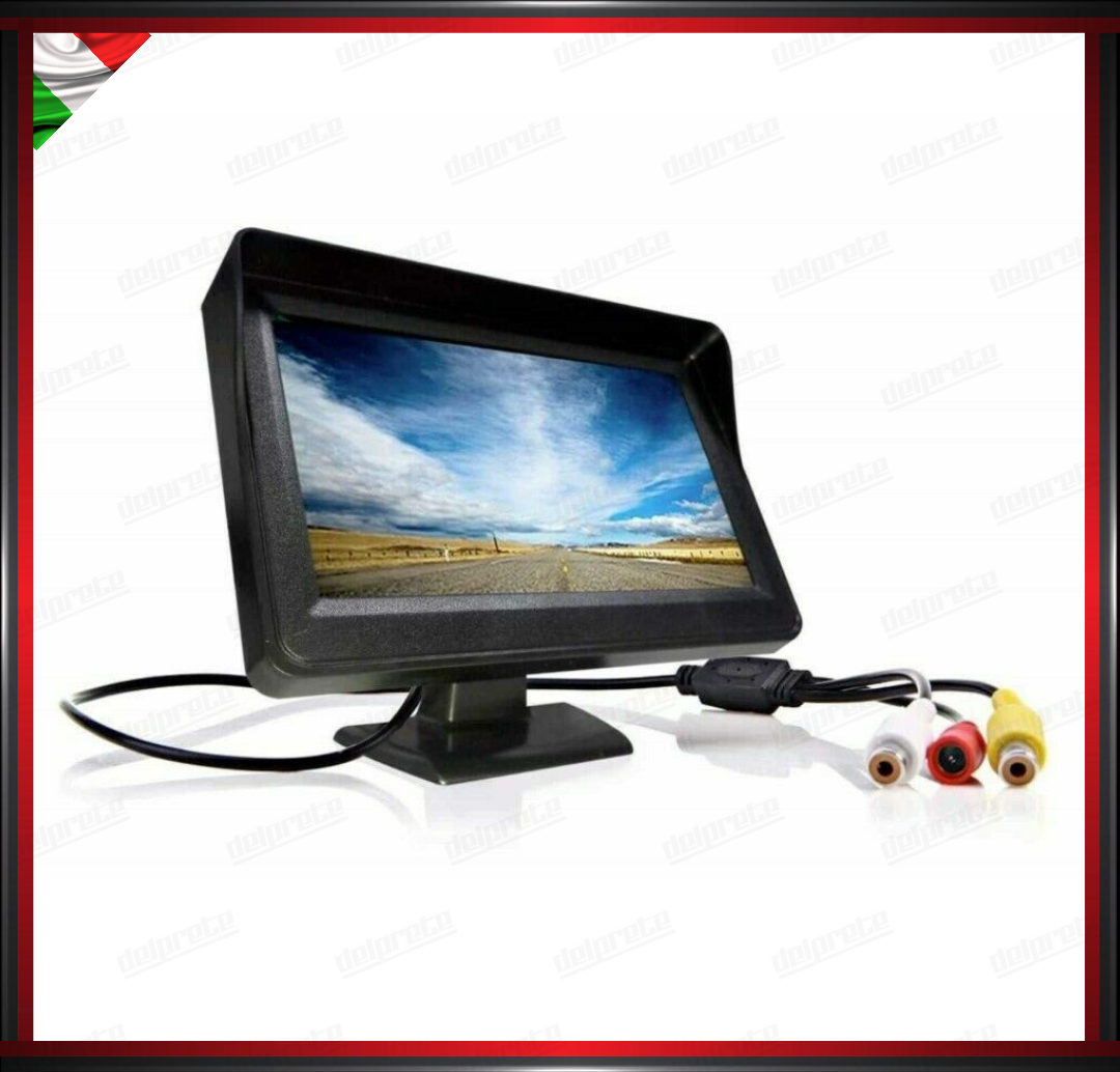 LED CAR MONITOR PER TELECAMERA AUTO CAMPER CAMION TFT-LED DA 4.3'' REGOLABILE