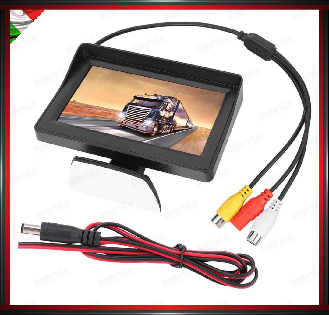 LED CAR MONITOR PER TELECAMERA AUTO CAMPER CAMION TFT-LED DA 4.3'' REGOLABILE