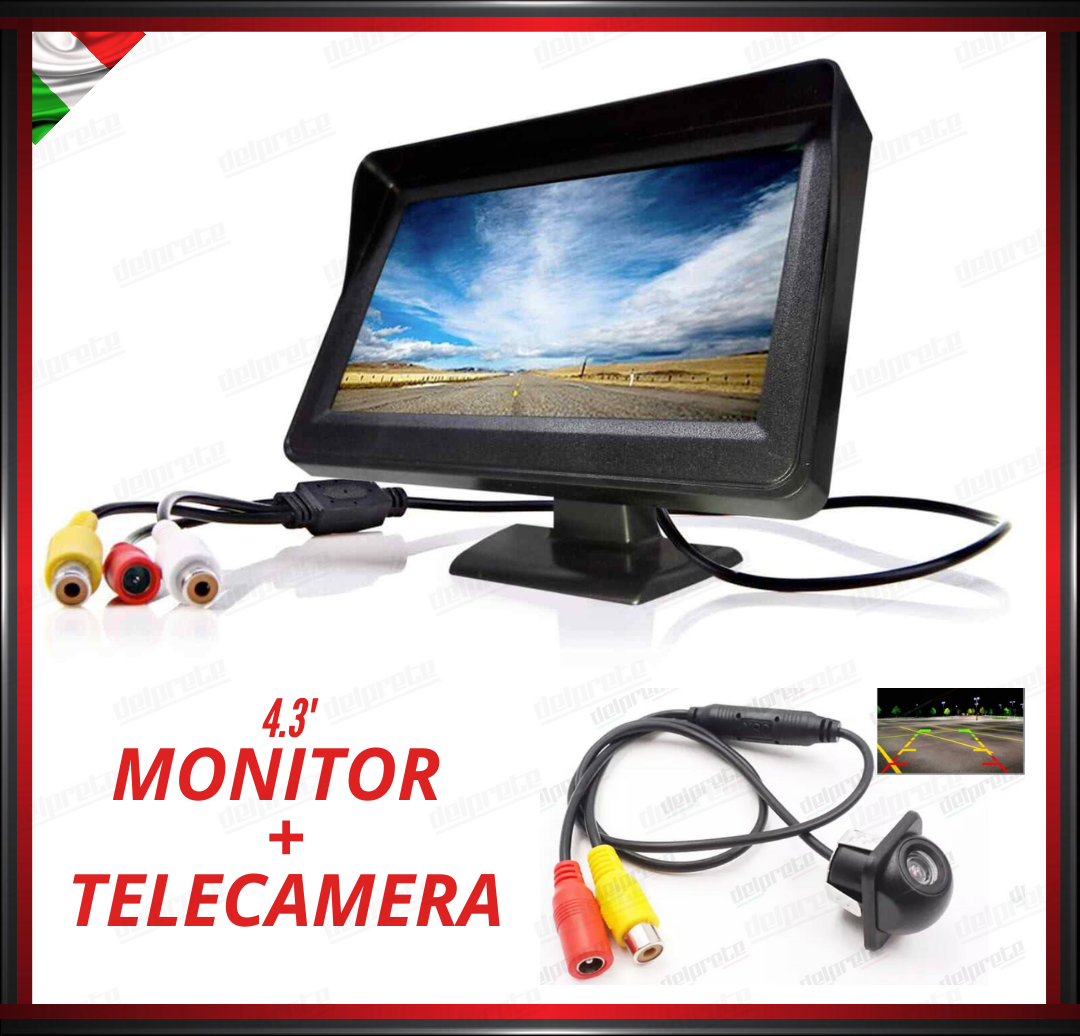 TELECAMERA 480 TVL + CAR MONITOR AUTO CAMPER CAMION 4.3 TFT-LED REGOLABILE