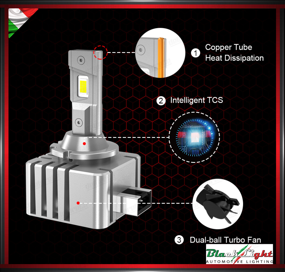 KIT LED D3S D3R SIRIUS 12V 6000K 9000 LUMEN PLUG-IN DA XENON A LED - SERIE OELED XL D3 HLG