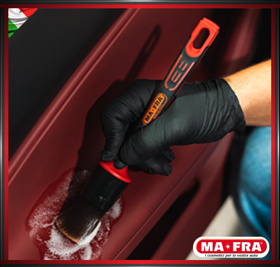 MAFRA - PENNELLO 30mm RED BRUSH CAR DETAILER PULIZIA INTERNO ESTERNO AUTO MOTO