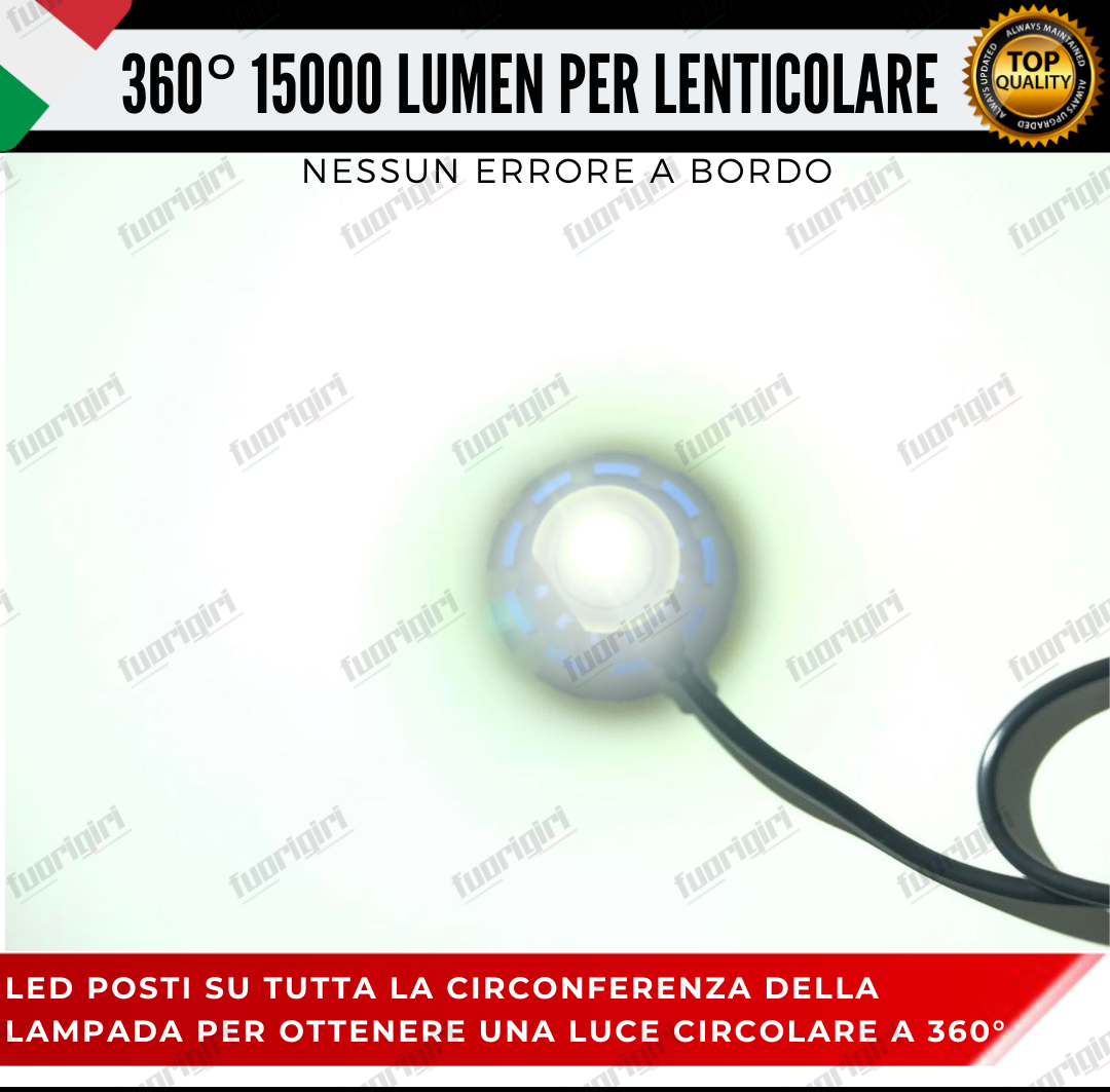 KIT FULL LED H11 360° GRADI 15000L CANBUS SPECIFICO PER FARI LENTICOLARI BIANCO