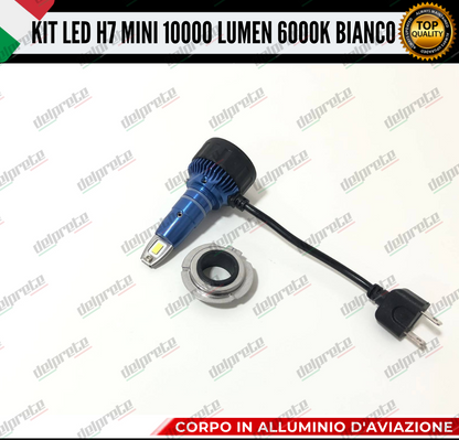 KIT FULL LED LAMPADE LED H7 MINI NO ERROR 6000K BIANCO 10000 LUMEN LM CANBUS