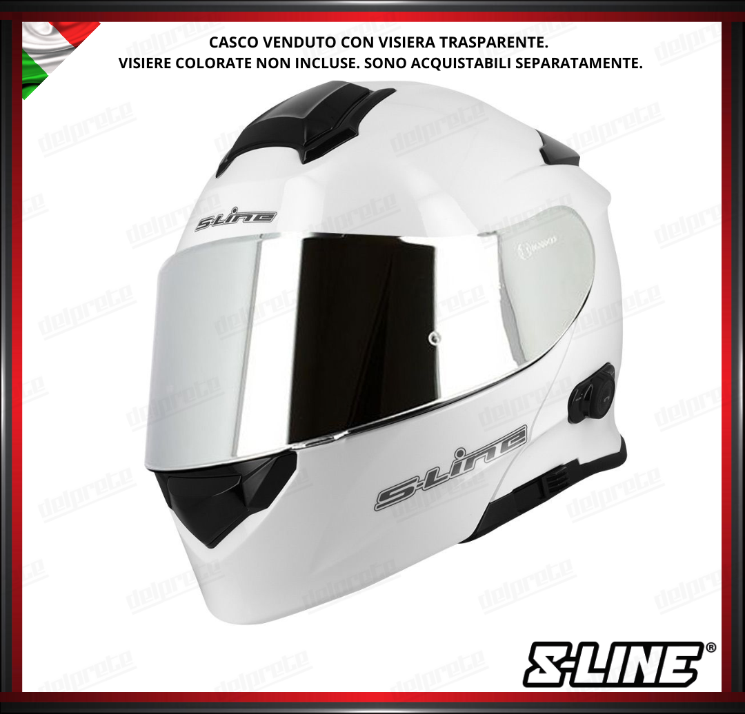 CASCO MODULARE - S-LINE DUAL FACE S550 BTH BLUETOOTH BIANCO LUCIDO + PINLOCK