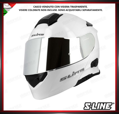 CASCO MODULARE - S-LINE DUAL FACE S550 BTH BLUETOOTH BIANCO LUCIDO + PINLOCK