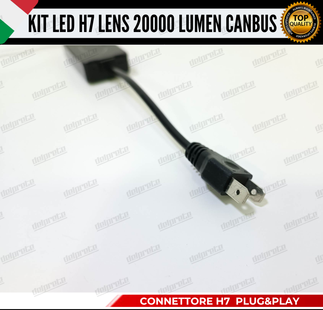 KIT LED H7 BI LED LENS LENTICOLARE 6000K BIANCO CANBUS 20000 LUMEN REALI CANBUS