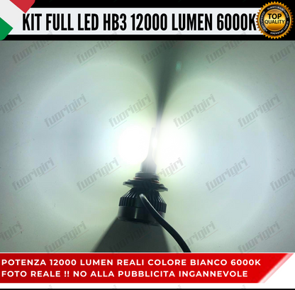 KIT FULL LED FIAT FREEMONT 12000 LUMEN ABBAGLIANTI LED HB3 9006 6000K NO ERROR