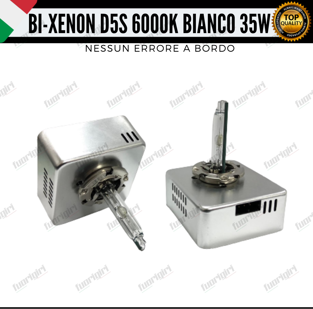 2 LAMPADE BI-XENON D5S 35W LUCI AUTO RICAMBIO XENON 6000K BIANCO NESSUN ERRORE