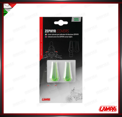 COVER LAMPA ZEPHYR VERDE COPPIA PER INDICATORI DI DIREZIONI COLORATO 2PZ