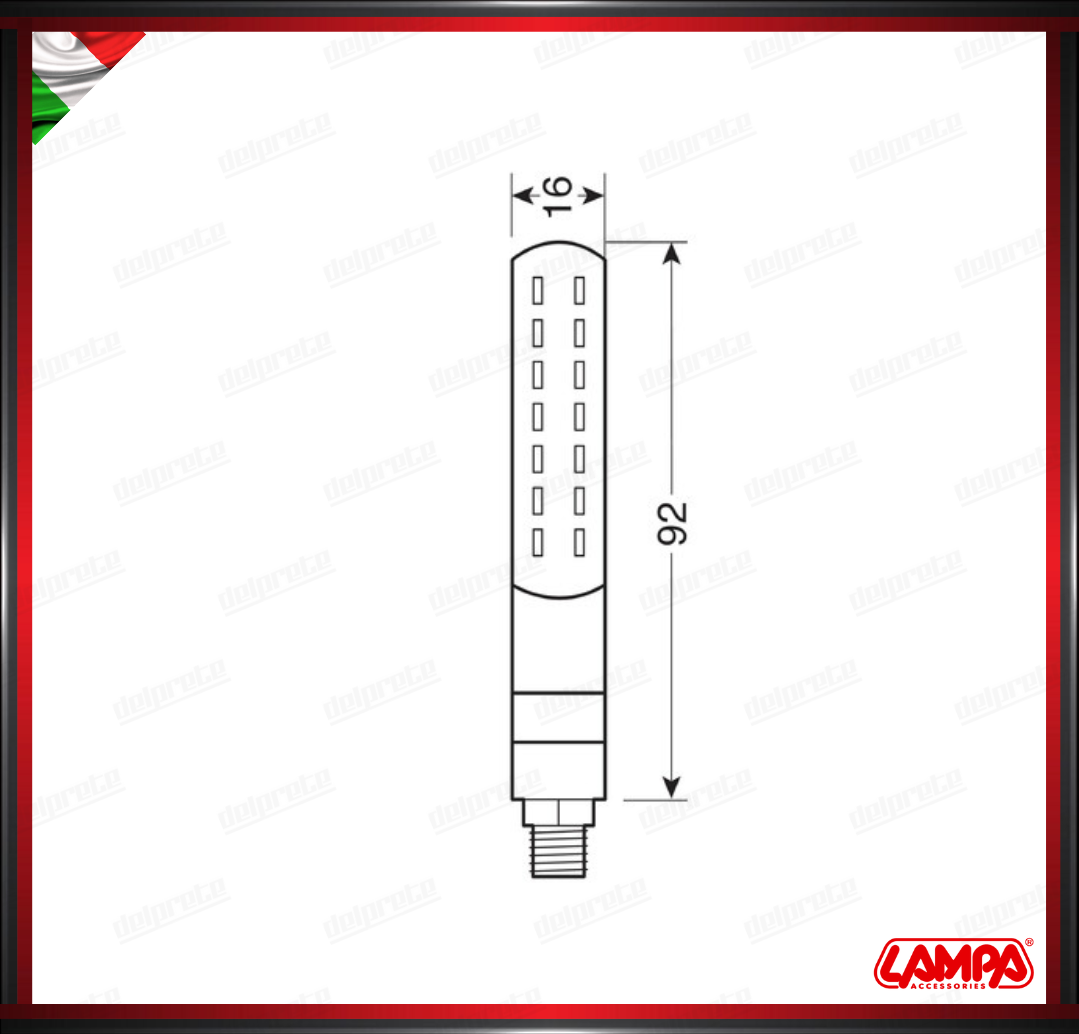 LINE SQ FRONT LAMPA COPPIA INDICATORI DI DIREZIONE + POSIZIONI SEQUENZIALI A LED FRECCE OMOLOGATE - 12V