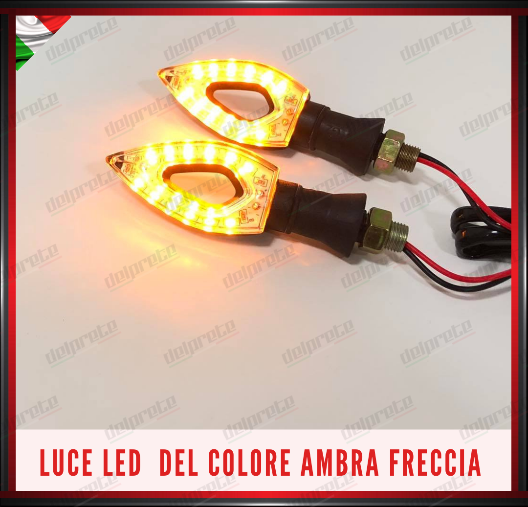 COPPIA FRECCE MOTO LED INDICATORI DI DIREZIONE ARANCIONI IMPERMEABILI UNIVERSALI