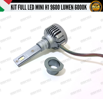 KIT LED H1 CANBUS 9600 LUMEN REALI 55W MINI SLIM PLUG AND PLAY 100% NO ERRORE