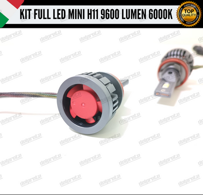 KIT LED H11 CANBUS 9600 LUMEN REALI 55W MINI SLIM PLUG AND PLAY 100% NO ERRORE