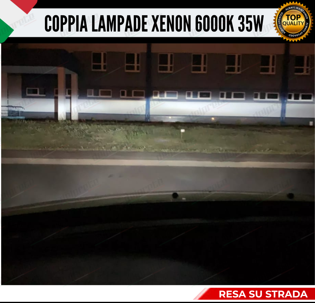 COPPIA LAMPADE XENON D1S 35W LUCE 6000K BIANCO GHIACCIO PER AUTO O CAMION TRUCK