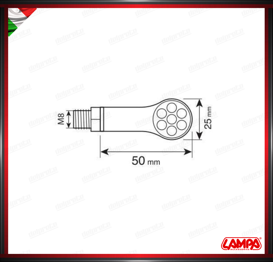 MAGNIFIER REAR LAMPA COPPIA INDICATORI DI DIREZIONE + POSIZIONI / STOP A LED FRECCE OMOLOGATE - 12V