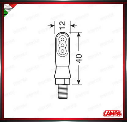 NANO LAMPA COPPIA INDICATORI DI DIREZIONE MINI A LED FRECCE OMOLOGATE - 12V UNIVERSALI