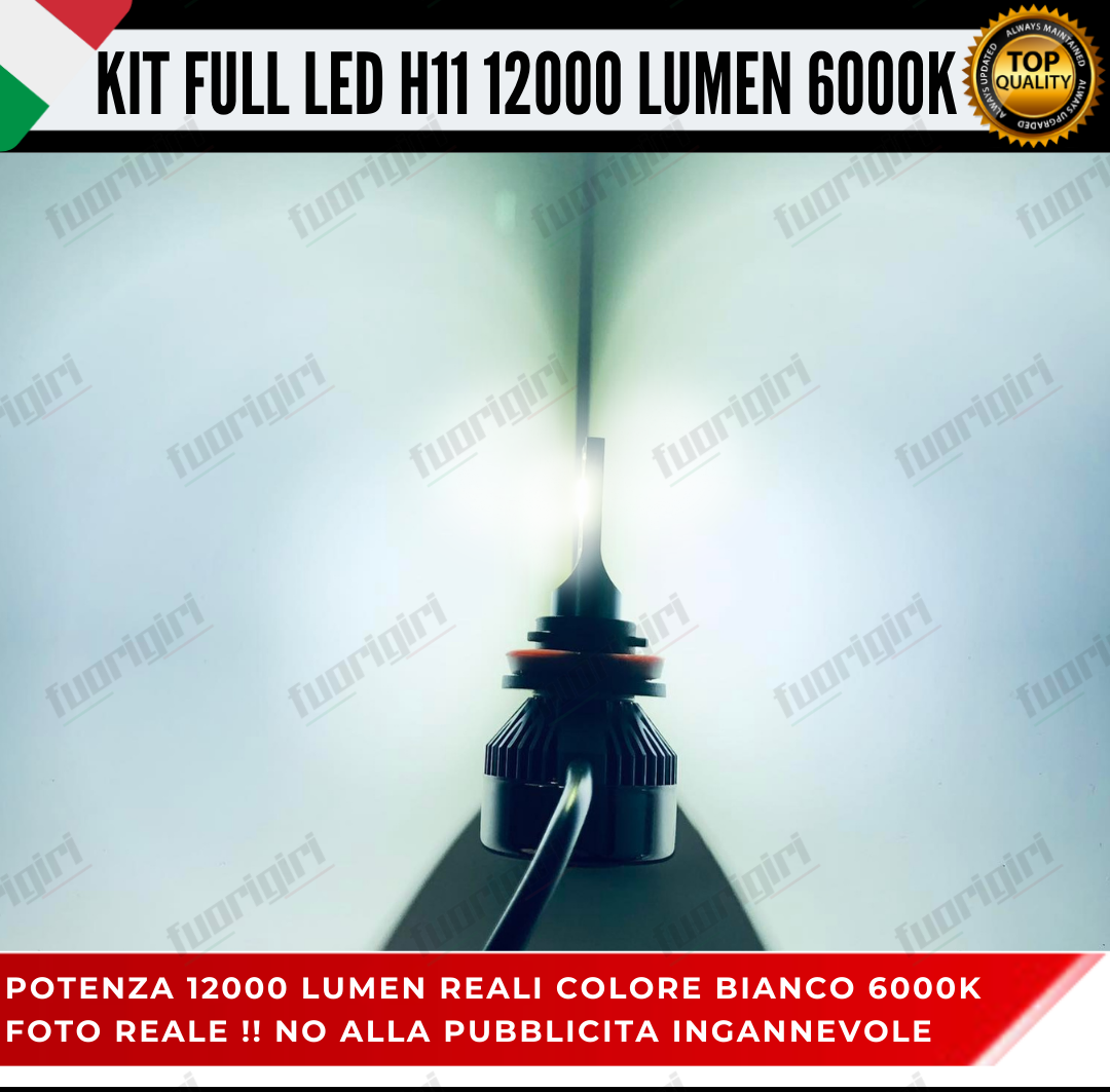 KIT FULL LED PUNTO EVO 12000LM ANABBAGLIANTI ABB- FENDINEBBIA POSIZIONI 6000K