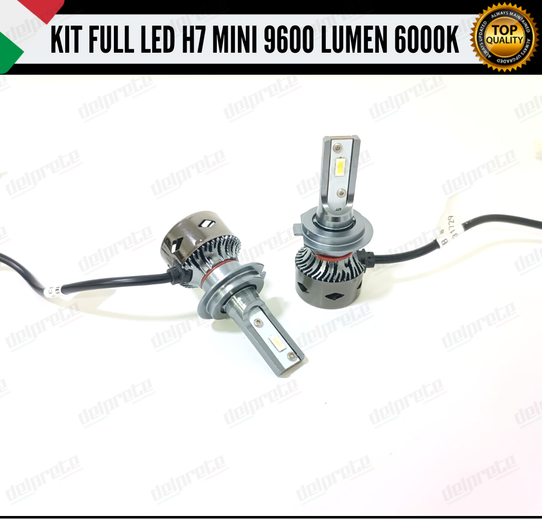 KIT LED H7 MINI FULL LED 6000K XENON CANBUS 9600 LUMEN REALI NO ERROR AUTO MOTO