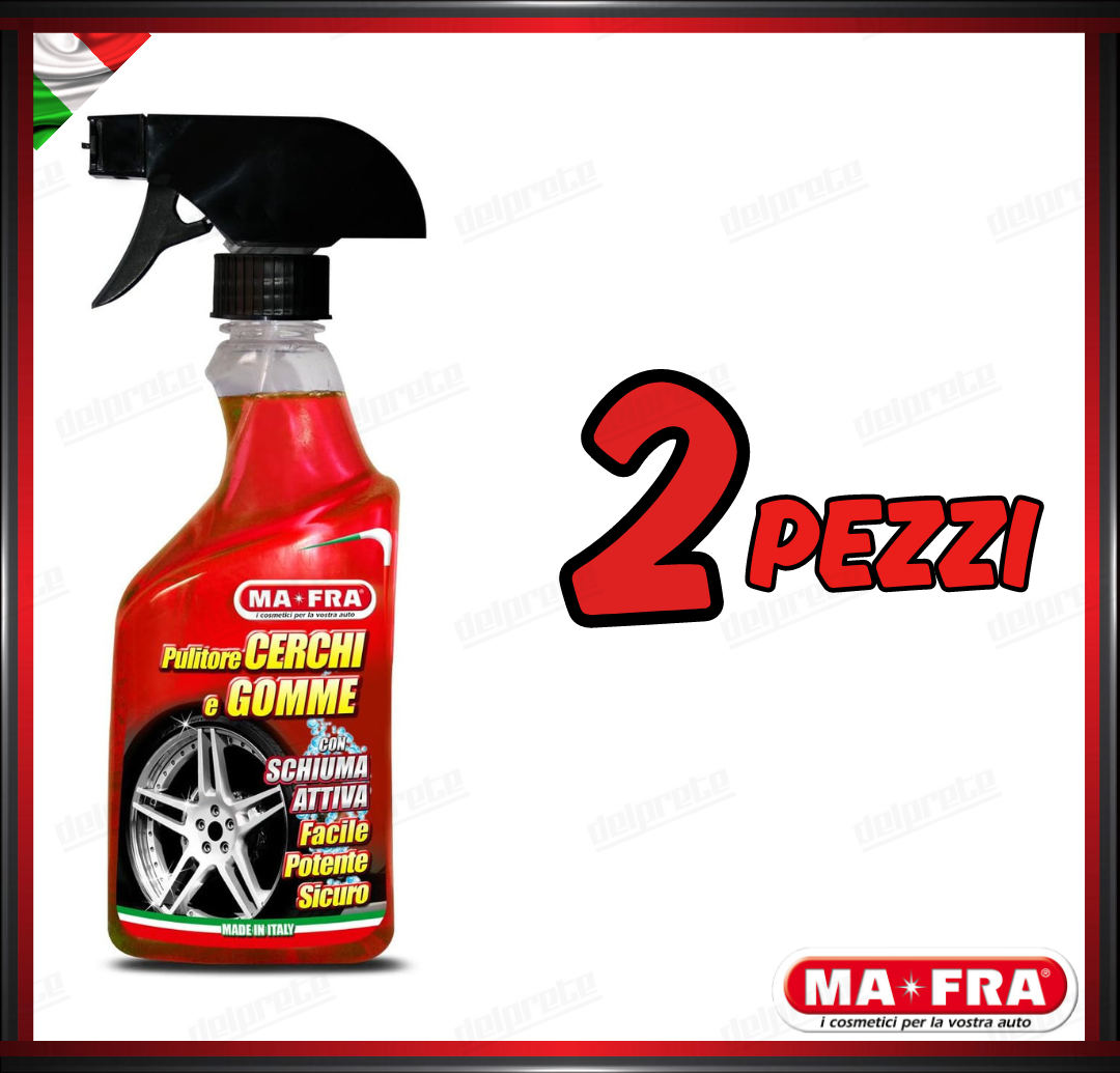 MAFRA - PULITORE CERCHI E GOMME CON SCHIUMA ATTIVA GRASSA PULISCE SPORCO 500ML