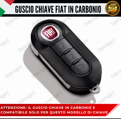 COVER GUSCIO CHIAVE IN CARBONIO 500 FIAT ABARTH LANCIA PUNTO PANDA BRAVO STILO