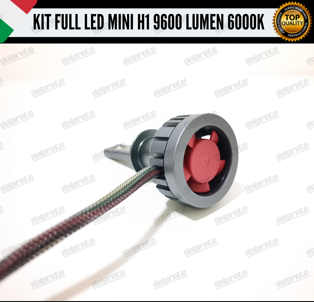 KIT LED H1 CANBUS 9600 LUMEN REALI 55W MINI SLIM PLUG AND PLAY 100% NO ERRORE