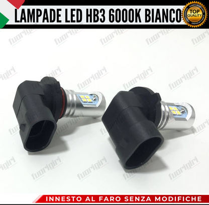 COPPIA LAMPADE HB3 LED BIANCO CREE COB CANBUS 6000K CONSIGLIATE PER FENDINEBBIA