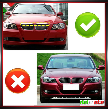 SET GRIGLIA RENI BMW SERIE 3 E90 E91 (05-09) PRE RESTYLING CALANDRA MASCHERINA