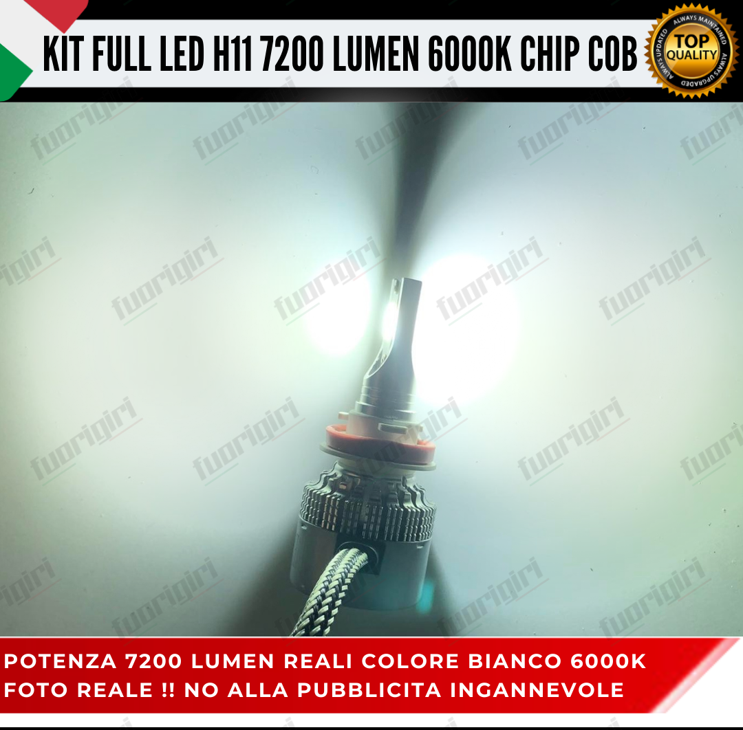 KIT FULL LED PUNTO EVO 7200LM ANABBAGLIANTI ABB- FENDINEBBIA POSIZIONI 6000K