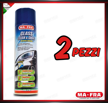 MAFRA - GLASS CLEAN E SHINE SPRAY PULITORE DETERGENTE VETRI AUTO 500 ML