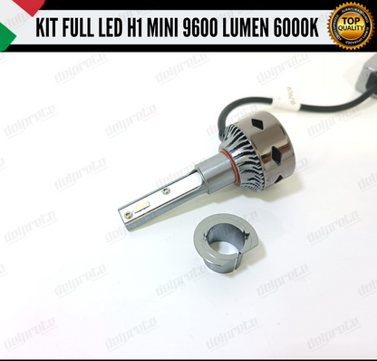 KIT LED H1 MINI FULL LED 6000K XENON CANBUS 9600 LUMEN REALI NO ERROR AUTO MOTO