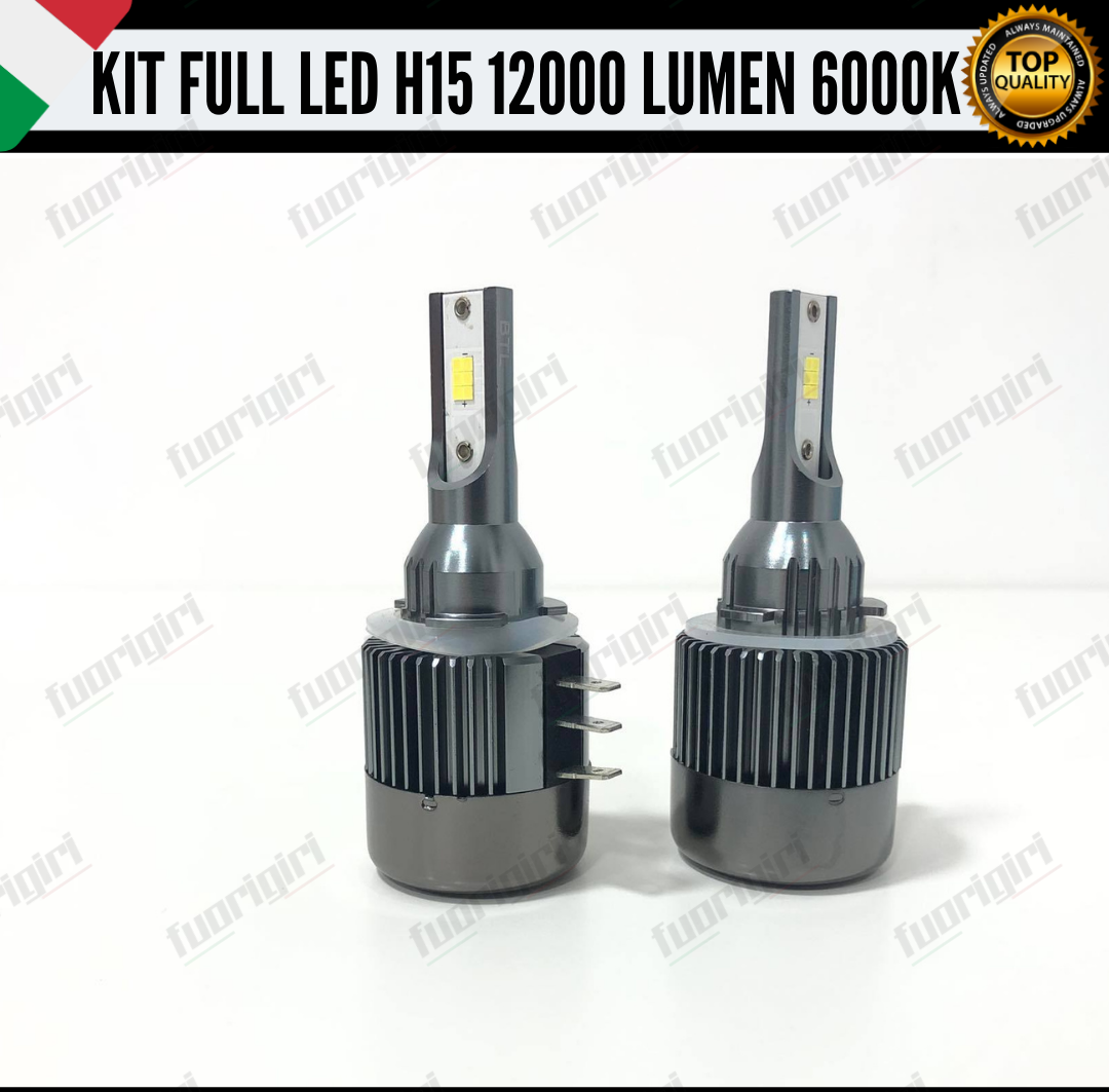 KIT LED H15 CANBUS LUCI DIURNE DRL + ABBAGLIANTI 12000 LUMEN CANBUS NO SPIA