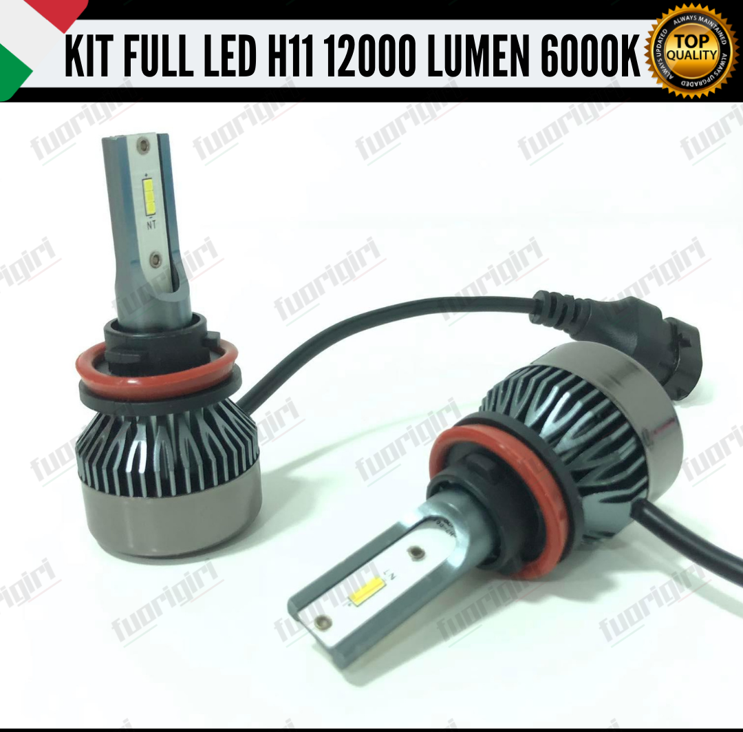 KIT FULL LED H11 6000K BIANCO 12000 LUMEN CANBUS FENDINEBBIA FIAT PANDA 3° SERIE