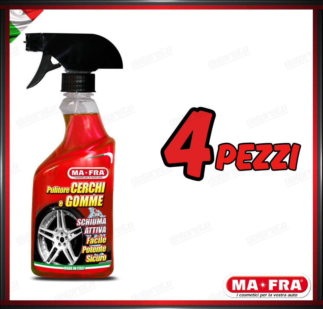 MAFRA - PULITORE CERCHI E GOMME CON SCHIUMA ATTIVA GRASSA PULISCE SPORCO 500ML